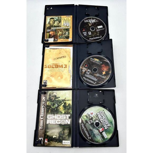 3 PS2 Playstation 2 Games First Person Shooter Splinter Cell Socom 3 Ghost Recon - Picture 5 of 8